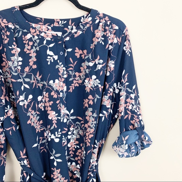 LOFT Outlet Dresses & Skirts - LOFT Outlet | Floral Henley Shirtdress Size XL